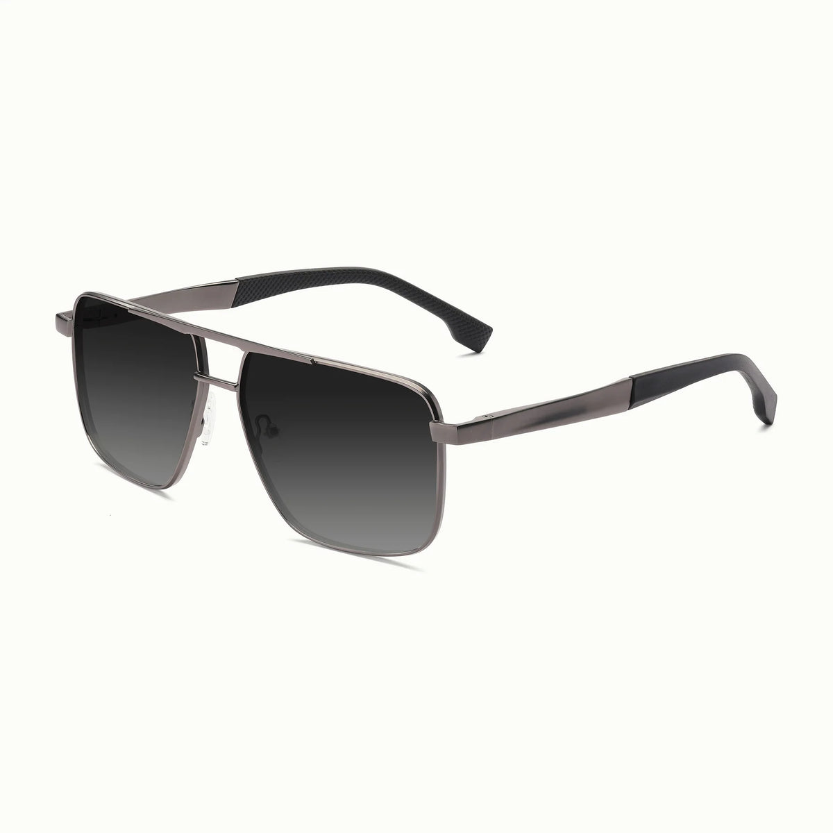Gunmetal Square Navigator Sunglasses