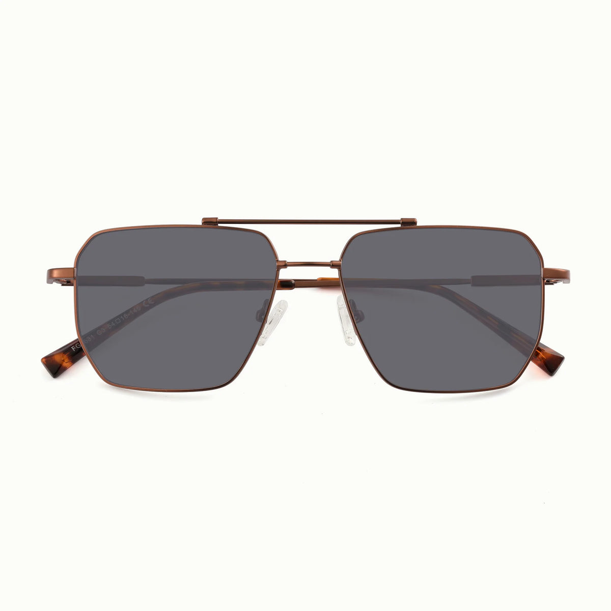 Copper Geometric Navigator Sunglasses
