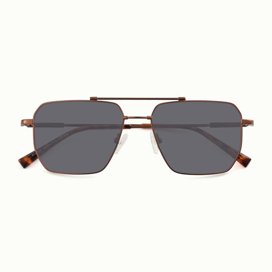 Copper Geometric Navigator Sunglasses