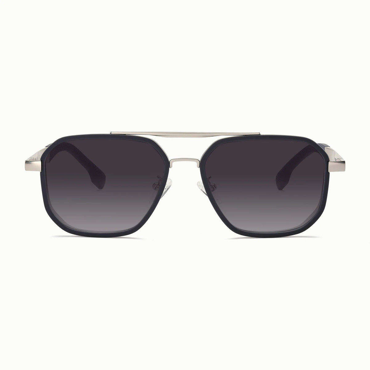 Matte Black Geometric Sunglasses