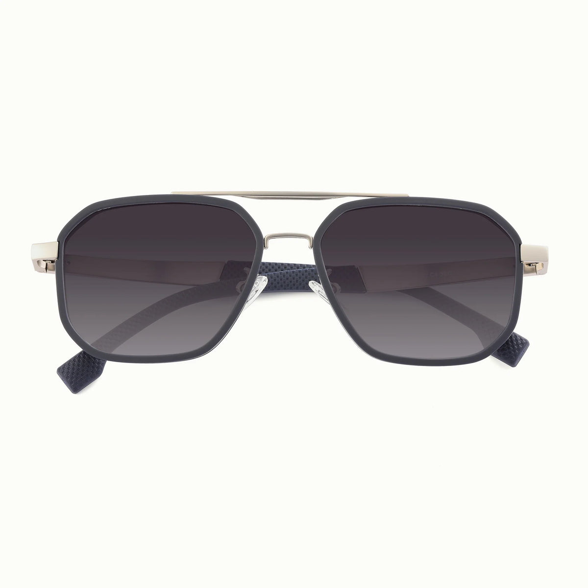 Matte Black Geometric Sunglasses