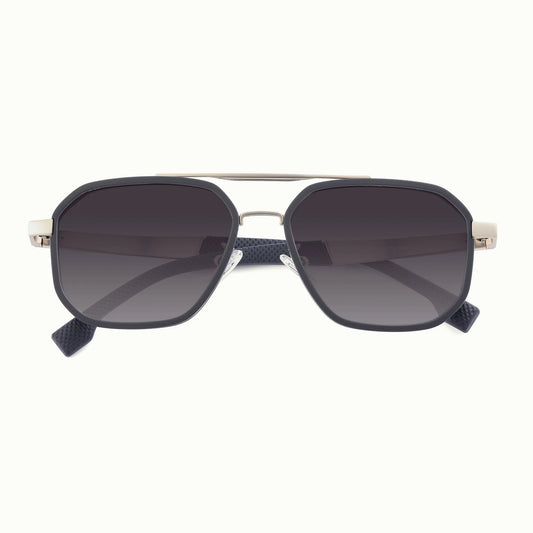 Matte Black Geometric Sunglasses