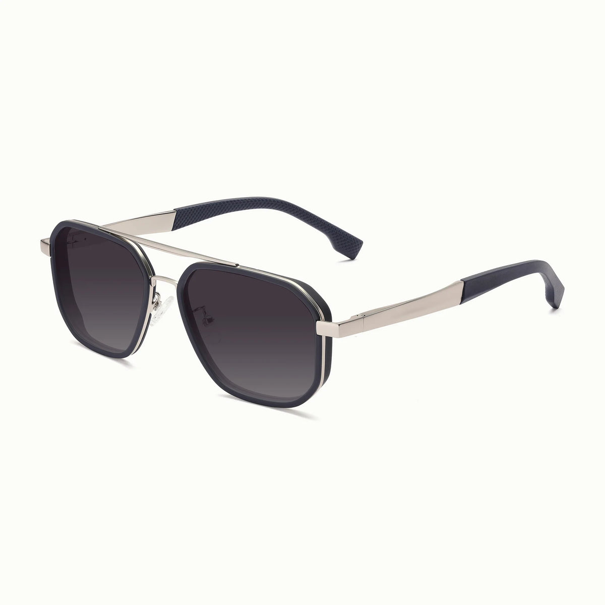 Matte Black Geometric Sunglasses